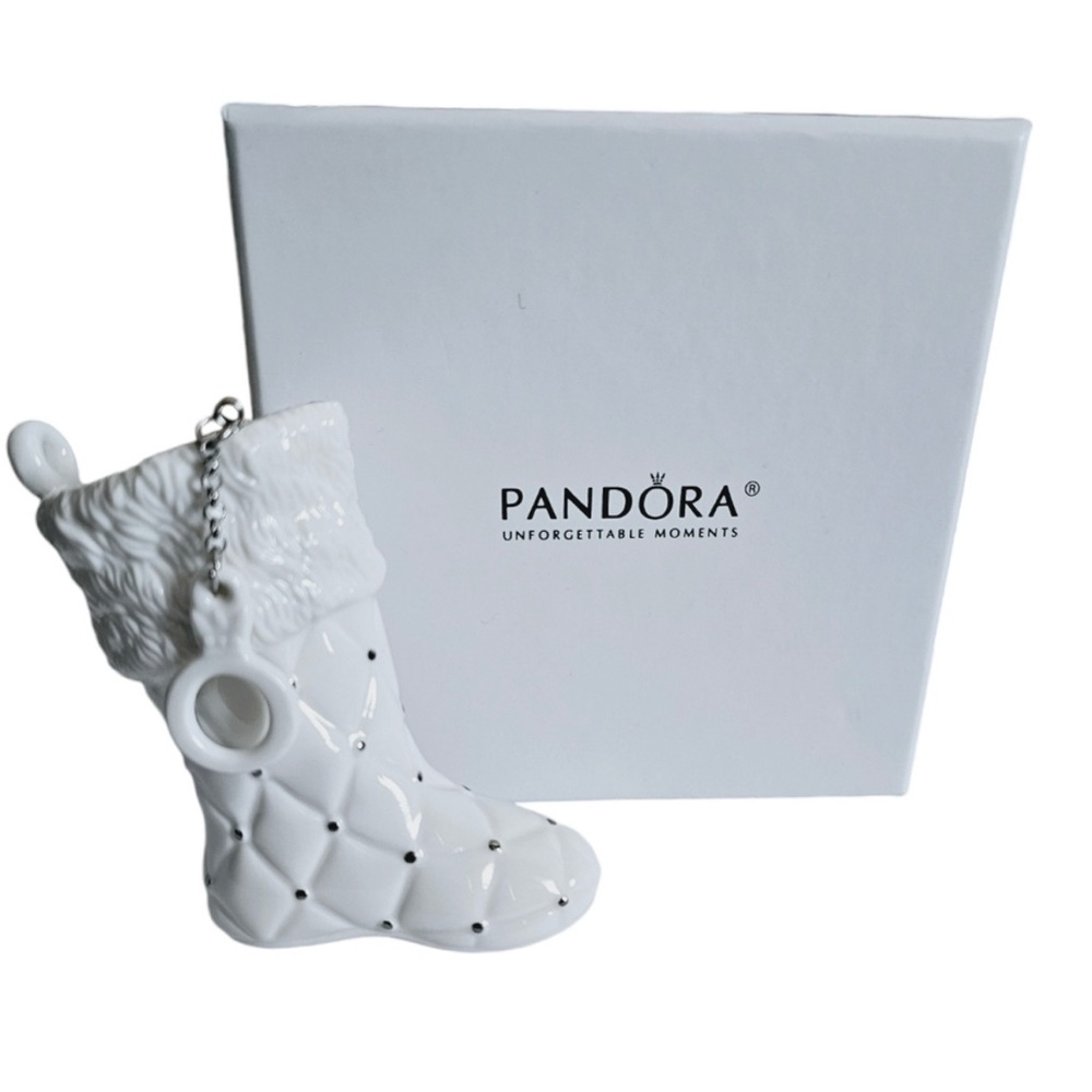 Pandora 2012 Christmas Ornament Porcelain Christmas Stocking Boot